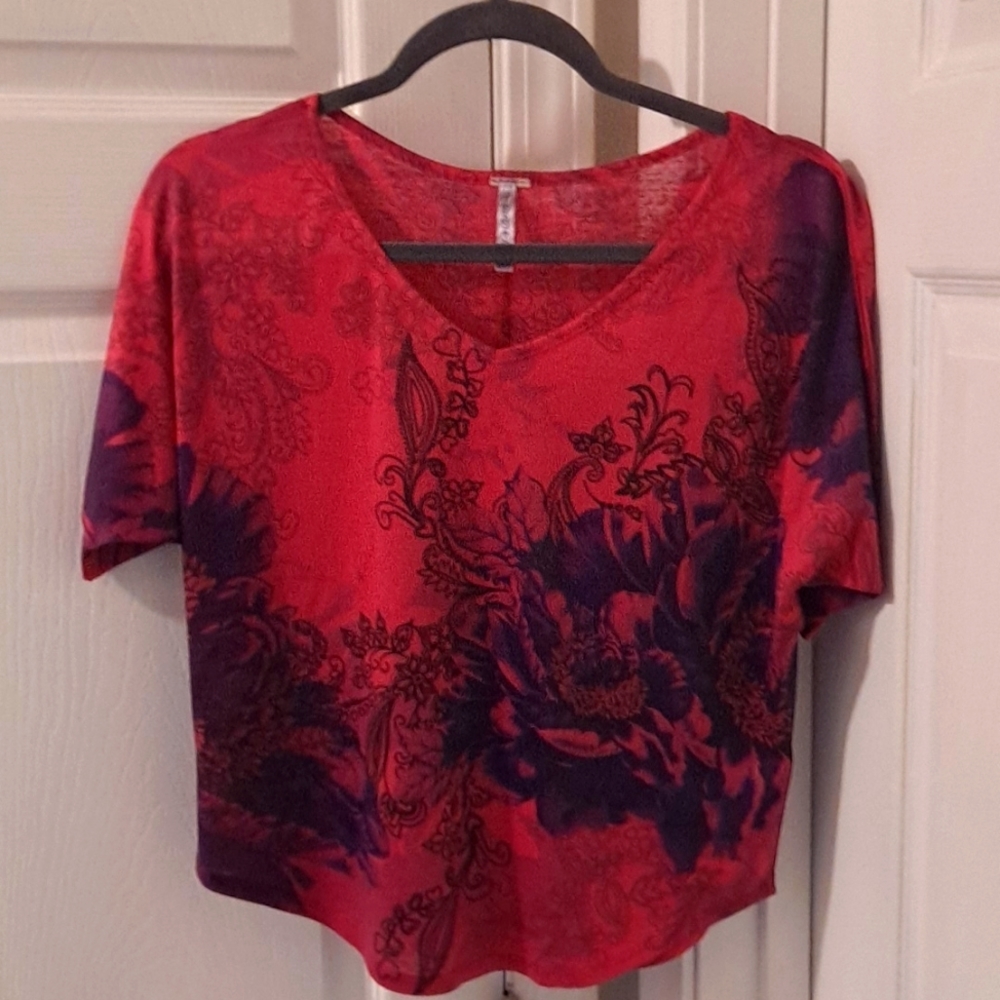 Hot Pink and Purple Crop Top
